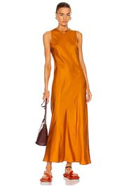 ASCENO The Valencia Dress in Burnt Orange