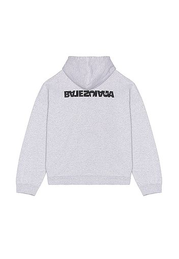 Balenciaga Embroidered Wide Fit Hoodie in Light Grey