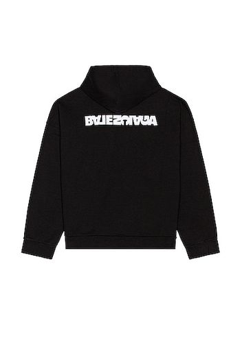 Balenciaga Embroidered Wide Fit Hoodie in Black