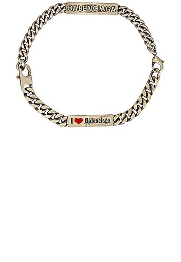 Balenciaga Plate Choker in Metallic Silver