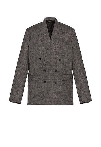 Balenciaga Double Breasted Jacket in Gray,Plaid