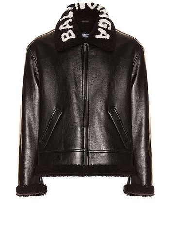 Balenciaga Cocoon Shearling Jacket in Black