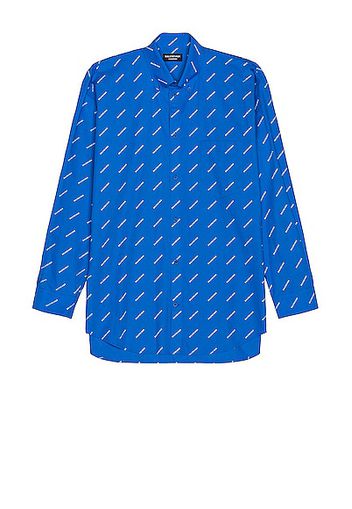 Balenciaga Long Sleeve Normal Fit Shirt in Blue