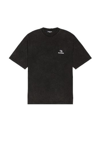 Balenciaga Medium Fit Sporty T-Shirt in Black