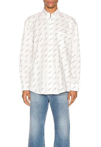 Balenciaga Normal Fit Long Sleeve Shirt in Abstract,White