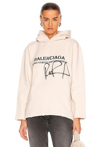 Balenciaga RuPaul Cropped Hoodie in White