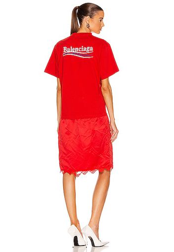 Balenciaga T-Shirt Slip Dress in Red