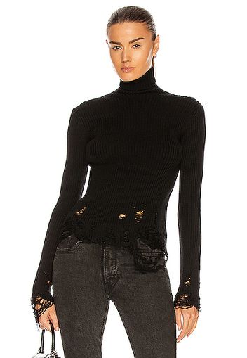 Balenciaga Long Sleeve Turtleneck Sweater in Black