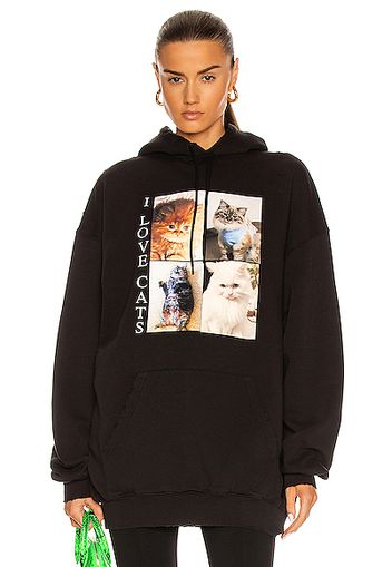 Balenciaga I Love Cats Medium Fit Hoodie in Black