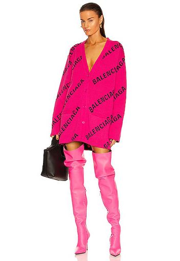 Balenciaga Long Sleeve Cardigan in Pink