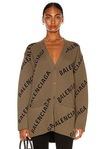 Balenciaga Long Sleeve Cardigan in Tan