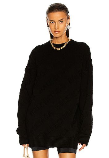 Balenciaga Long Sleeve Crewneck Sweater in Black