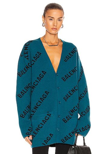 Balenciaga Long Sleeve Cardigan in Blue