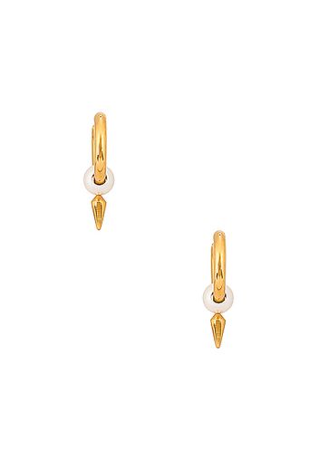 Balenciaga Force Spike Earrings in Metallic Gold