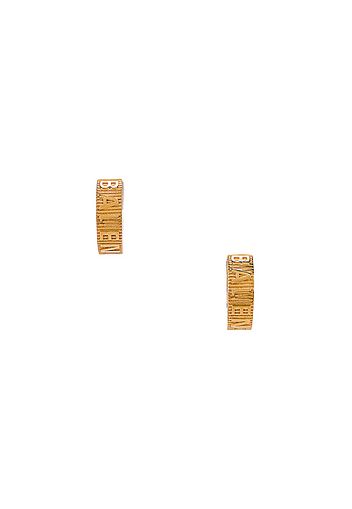 Balenciaga Force Striped Earrings in Metallic Gold