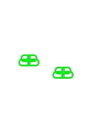 Balenciaga Small BB Stud Earrings in Green