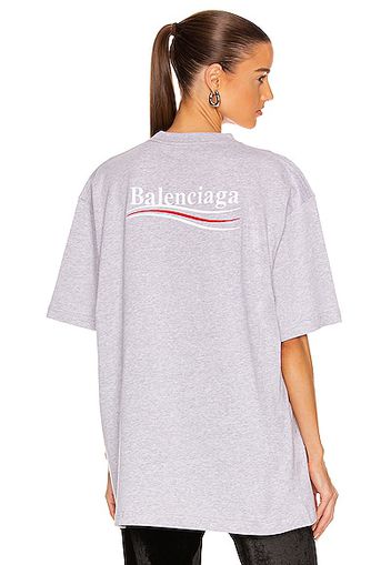 Balenciaga Political Campaign Large Fit T-Shirt in Grey