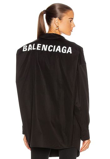 Balenciaga Long Sleeve Swing Shirt in Black