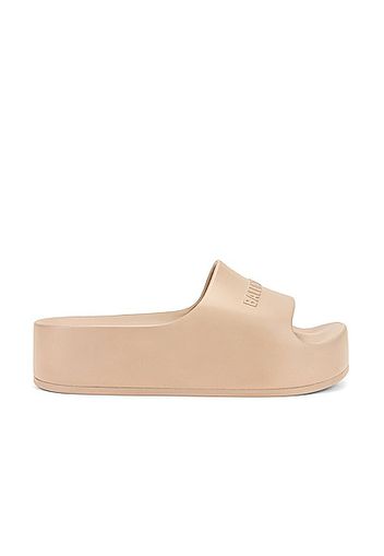 Balenciaga Chunky Slides in Taupe