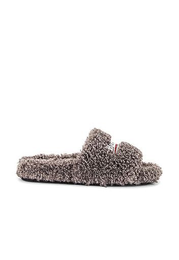 Balenciaga Furry Slides in Grey