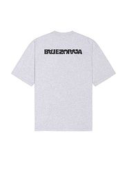 Balenciaga Embroidered Medium Fit T-Shirt in Light Grey