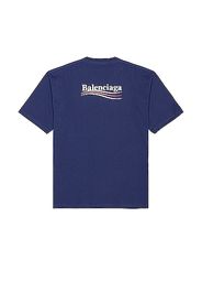 Balenciaga Short Sleeve Large Fit Tee in Navy