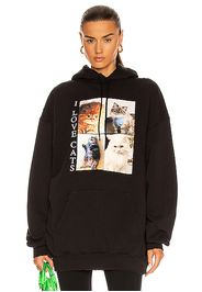 Balenciaga I Love Cats Medium Fit Hoodie in Black