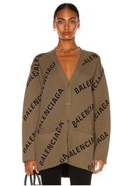 Balenciaga Long Sleeve Cardigan in Tan