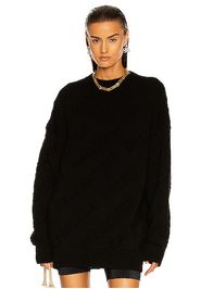 Balenciaga Long Sleeve Crewneck Sweater in Black