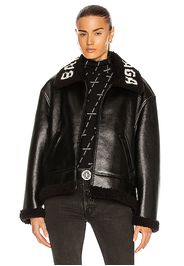 Balenciaga Cocoon Shearling Jacket in Black