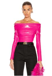 Balenciaga Sequin Ring Bodysuit Top in Pink