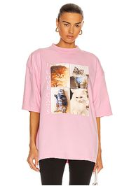 Balenciaga I Love Cats Vintage Jersey XL T Shirt in Pink