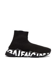 Balenciaga Graffiti Speed Sneakers in Black & White