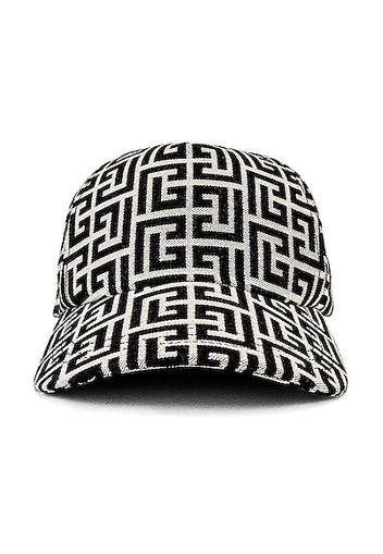 BALMAIN Monogram Nylon Cap in Black