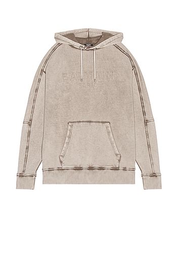 BALMAIN Washed Hoodie in Grey