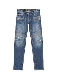 BALMAIN Ribbed Tapered Jeans in Blue