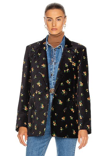 Blaze Milano Tulip Velvet Everynight Blazer in Black,Floral