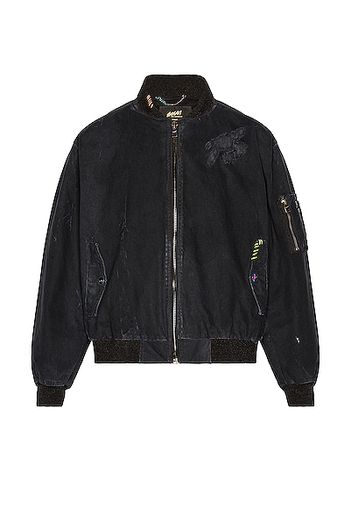 Bossi Canvas Bomber Jacket in Black