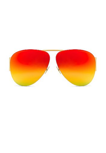 Bottega Veneta Pilot Sunglasses in Red,Metallic Gold