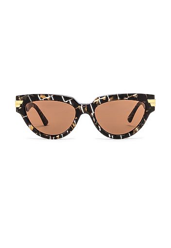 Bottega Veneta Intrecciato Cat Eye Sunglasses in Brown