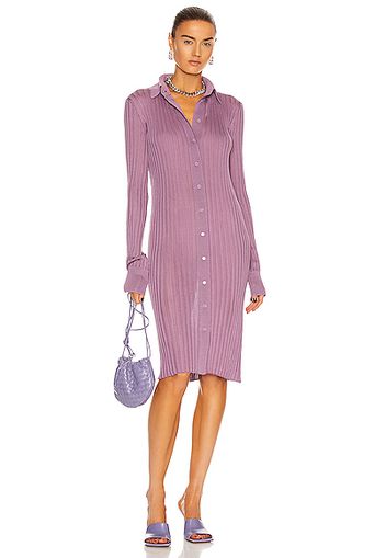 Bottega Veneta Light Weight Silk Rib Dress in Purple
