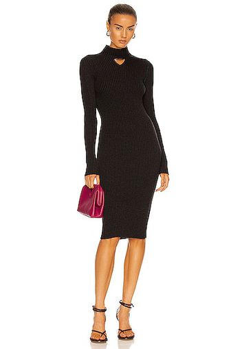 Bottega Veneta Wool Utility Rib Dress in Charcoal