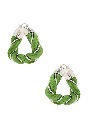 Bottega Veneta Twisted Triangle Earrings in Green