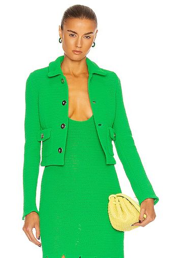 Bottega Veneta Racked Mesh Jacket in Green