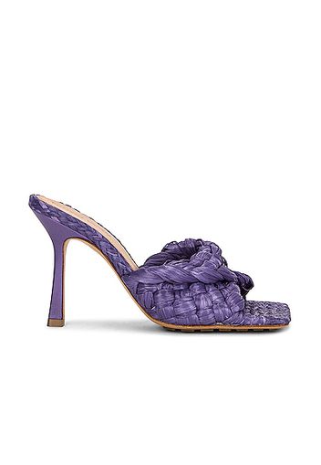 Bottega Veneta Raffia Stretch Mules in Purple