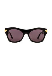 Bottega Veneta Bold Ribbon Intreccio Sunglasses in Brown