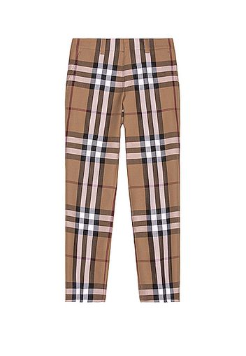 Burberry Check Trousers in Brown,Plaid