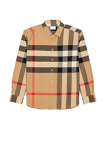 Burberry Somerton Check Shirt in Neutral,Plaid