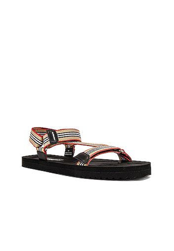 Burberry Patterson Webbing Sandal in Neutral,Stripes