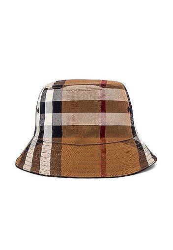 Burberry Canvas Check Bucket Hat in Brown